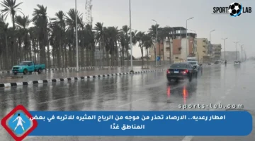 أمطار رعدية.. الأرصاد تحذر من موجة من الرياح المثيرة للأتربة في بعض المناطق غدًا